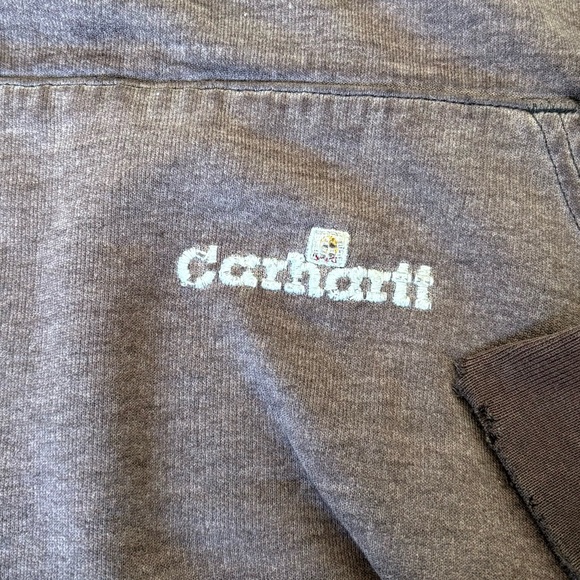 Carhartt vintage distressed l K132 pullover hoodie size large brown - Picture 2 of 11